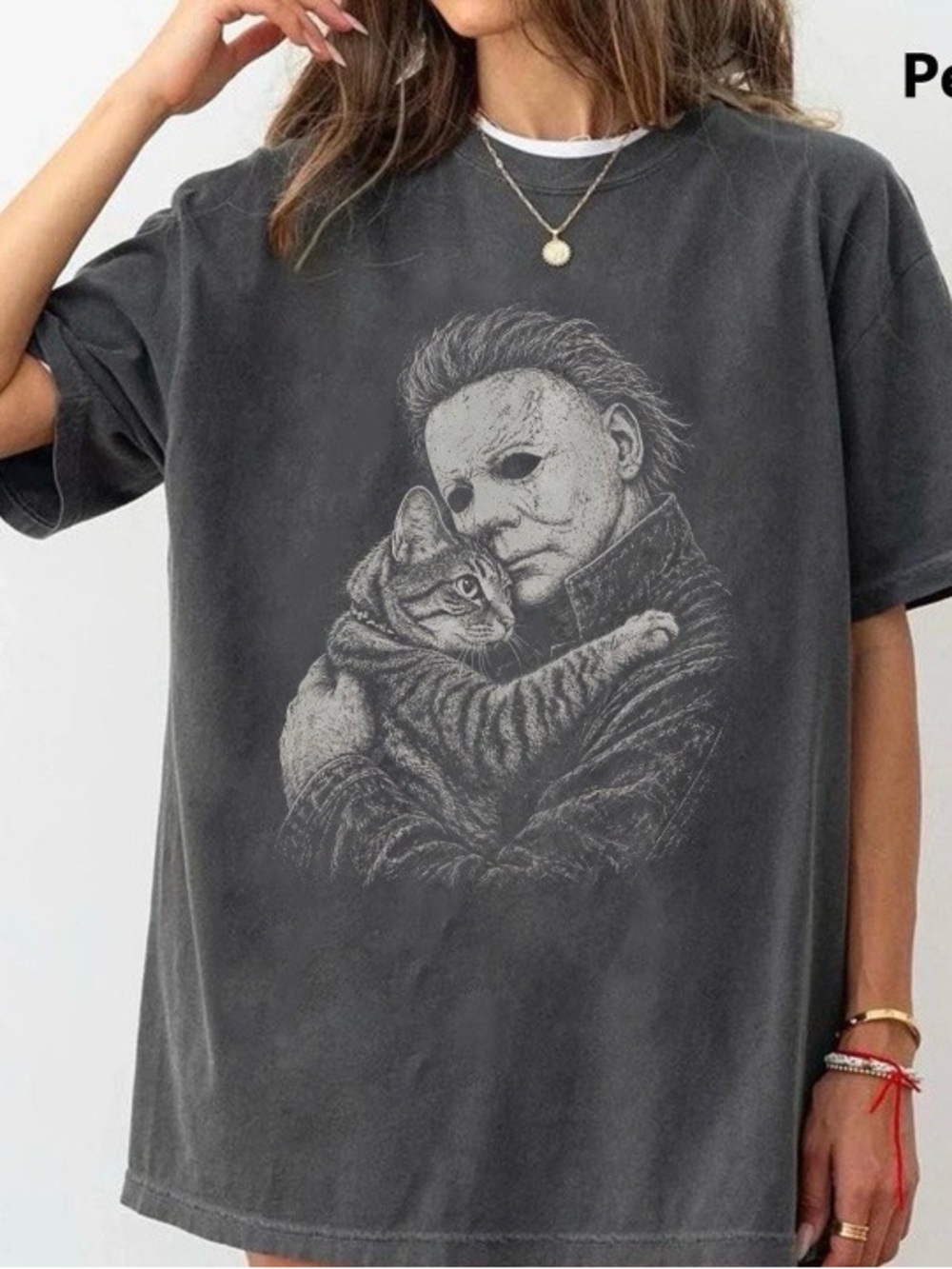 Comfort Colors 90s Horror Movie T-shirt, Michael Myers Love Cat Shirt, Movie Tee